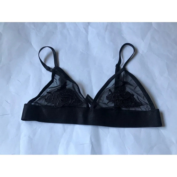OUT FROM UNDER Mesh Bralette black L - Picture 1 of 4